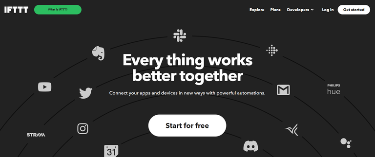 IFTTT home page