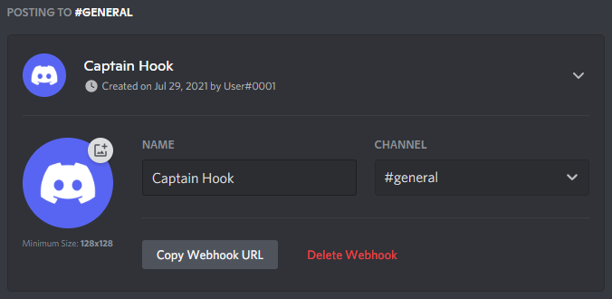 webhook tab