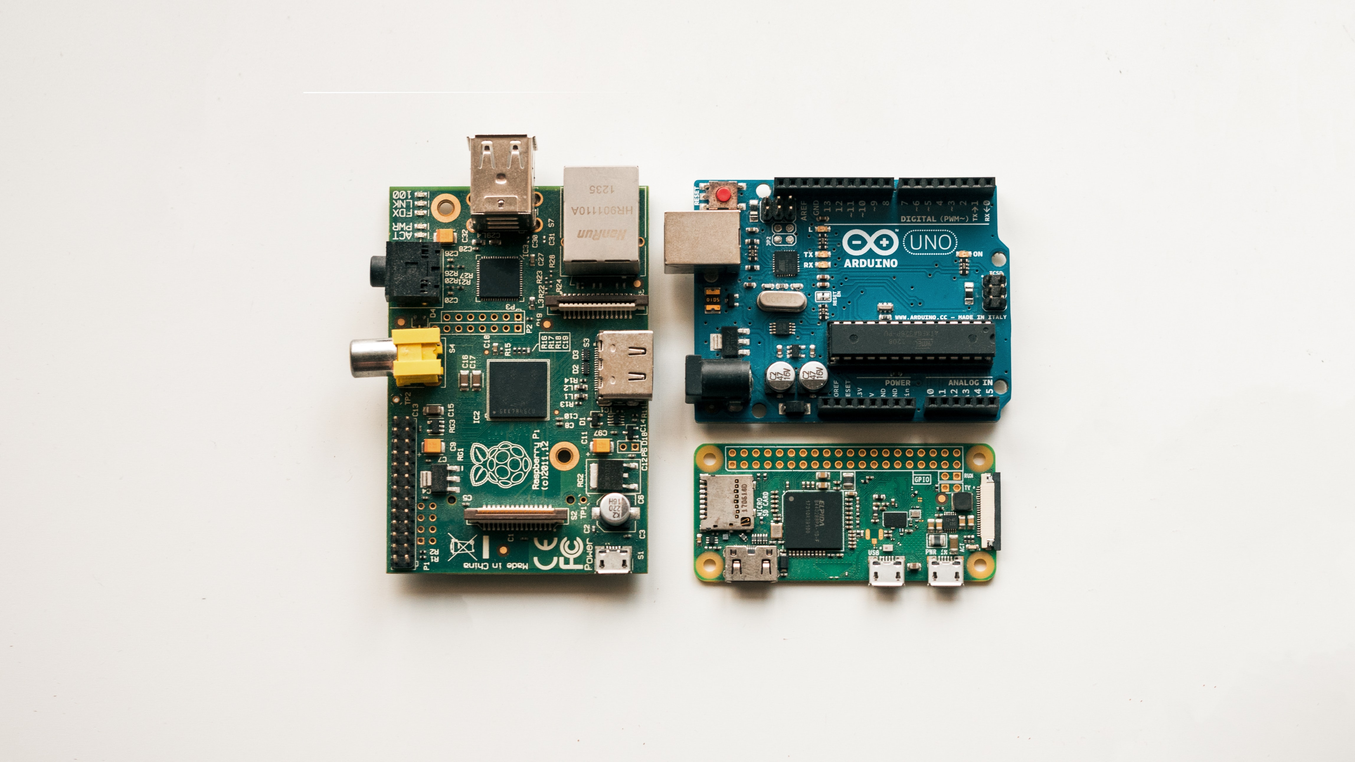 Picture containing Arduino and Rasberry Pi