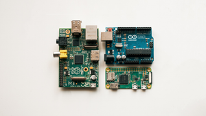 Picture containing Arduino and Rasberry Pi